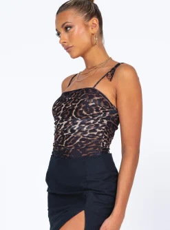 Princess Polly Monica Bodysuit   Leopard Online