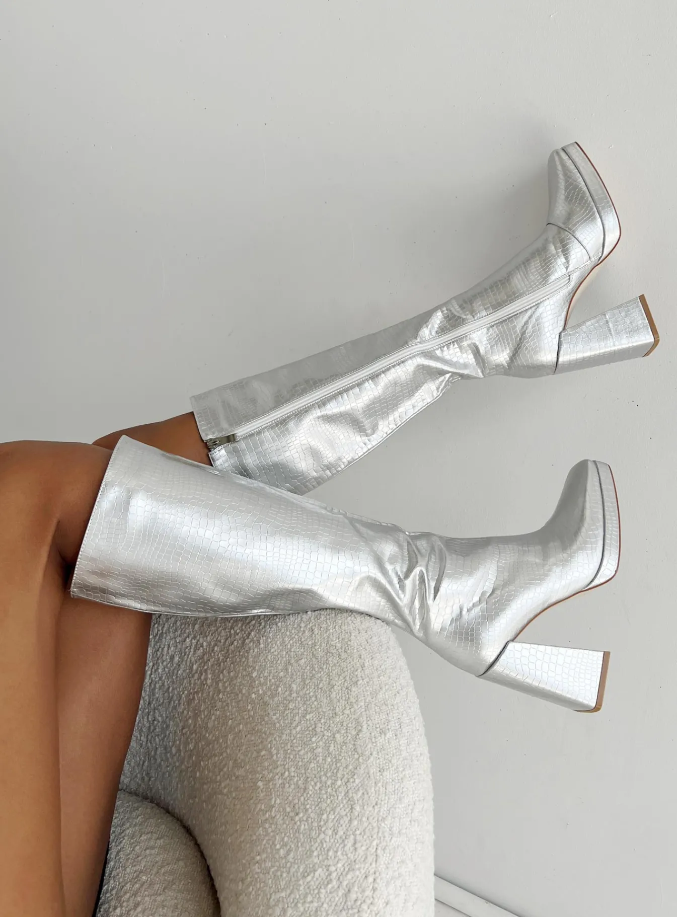 Princess Polly Montgomery Boot Silver Shop