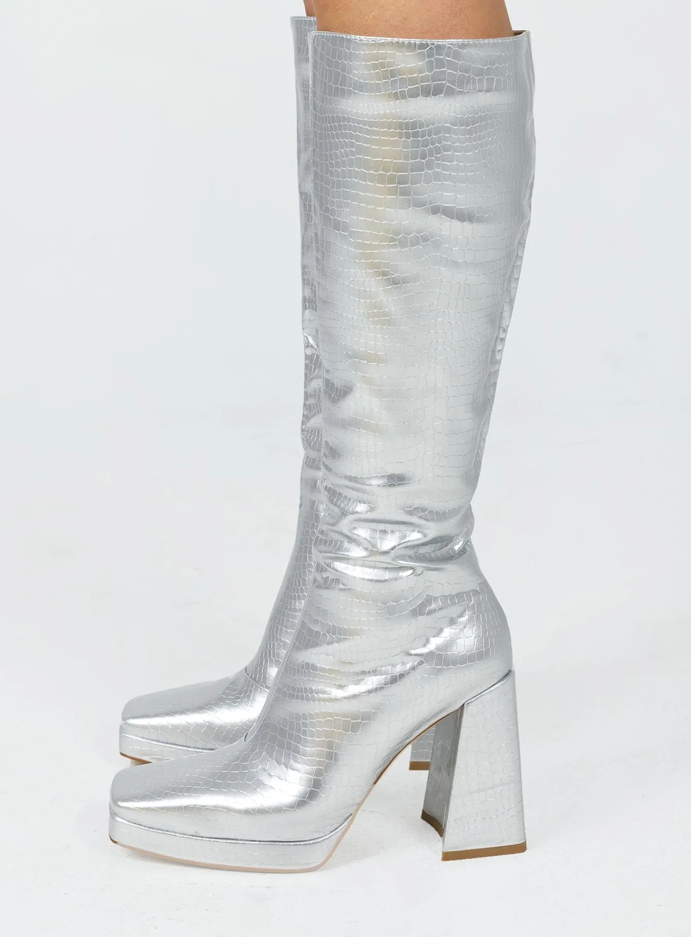 Princess Polly Montgomery Boot Silver Shop