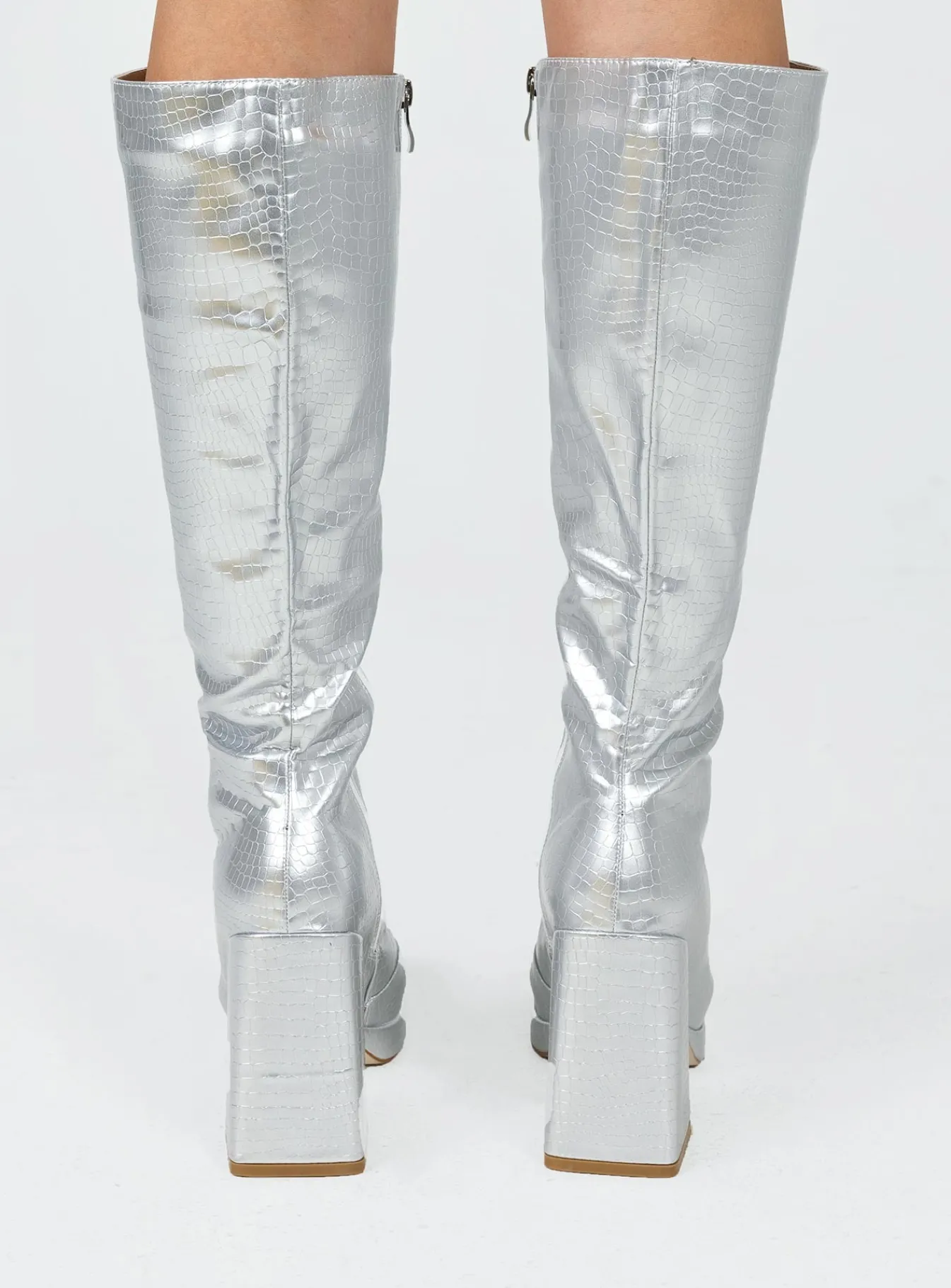 Princess Polly Montgomery Boot Silver Shop