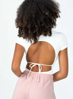 Princess Polly Montrose Bodysuit  White Flash Sale