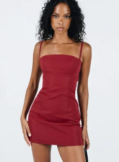 Princess Polly Monza Mini Dress  Red Sale