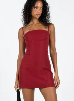 Princess Polly Monza Mini Dress  Red Sale