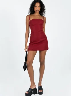 Princess Polly Monza Mini Dress  Red Sale