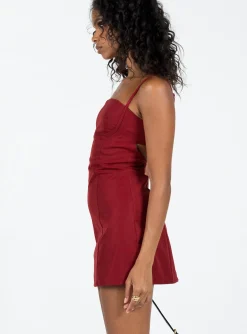 Princess Polly Monza Mini Dress  Red Sale