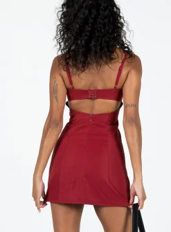 Princess Polly Monza Mini Dress  Red Sale