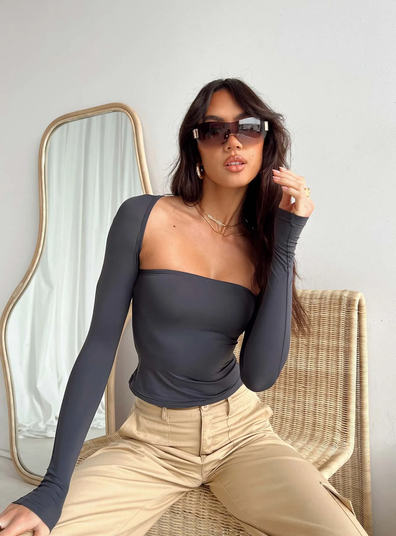 Princess Polly Moran Two Piece Bolero Top Slate Shop