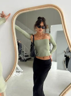 Princess Polly Moran Two Piece Bolero Top  Sage Flash Sale