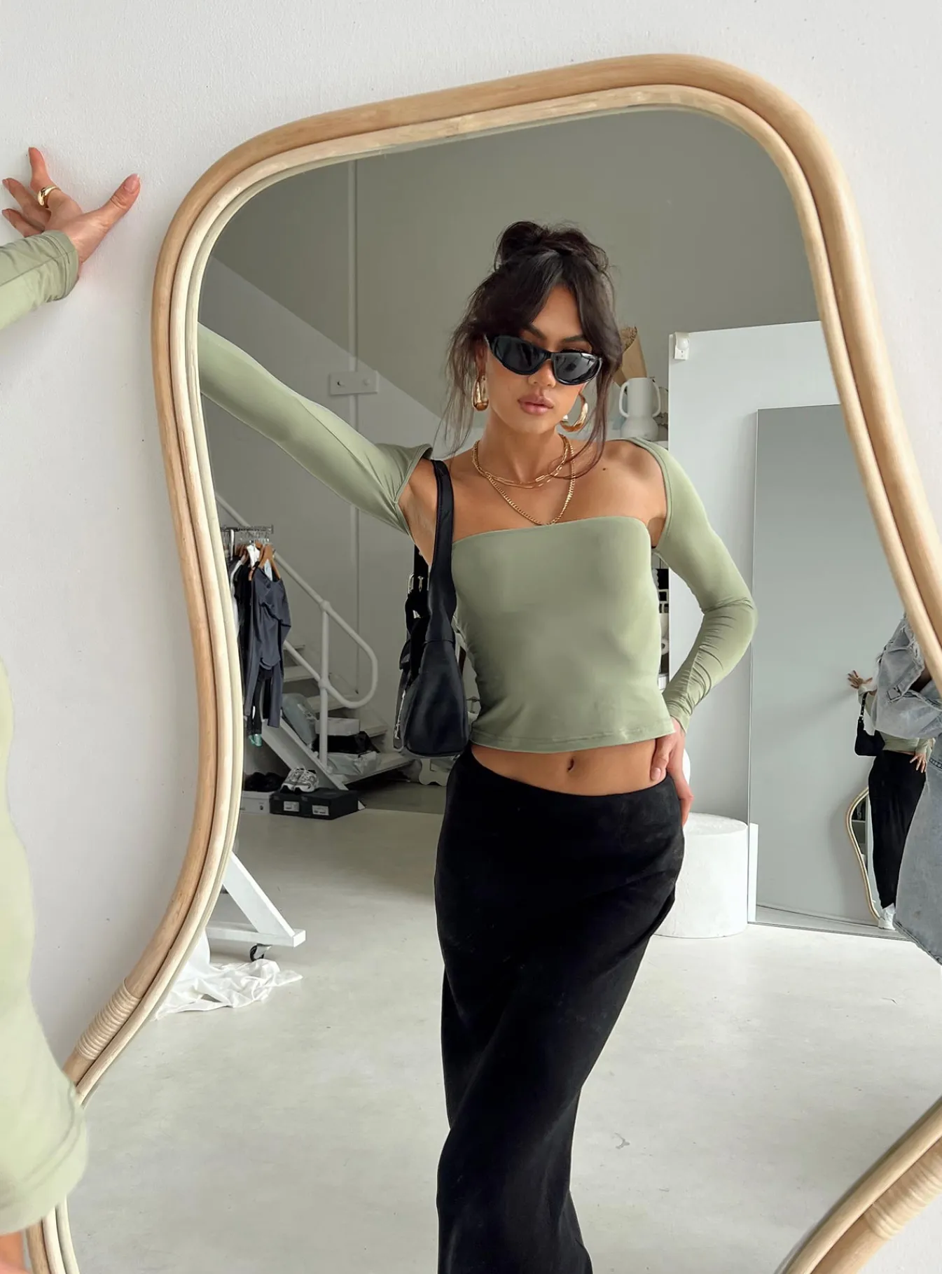 Princess Polly Moran Two Piece Bolero Top Sage Flash Sale