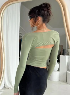 Princess Polly Moran Two Piece Bolero Top Sage Flash Sale