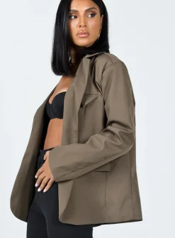 Princess Polly Morgana Blazer  Brown Shop