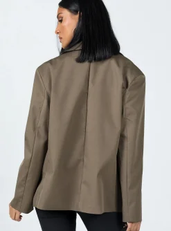 Princess Polly Morgana Blazer  Brown Shop