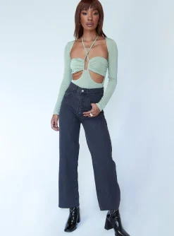 Princess Polly Moscow Bodysuit  Green Outlet