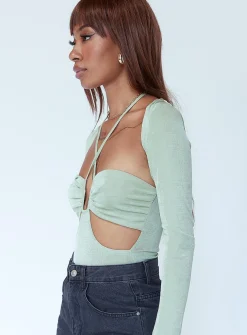 Princess Polly Moscow Bodysuit  Green Outlet