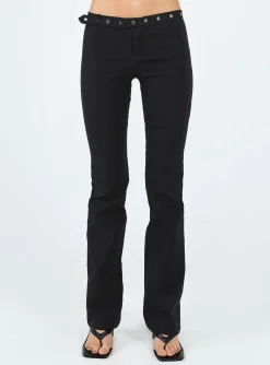Princess Polly Motel Avian Trouser  Black New