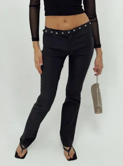 Princess Polly Motel Avian Trouser  Black New