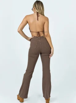 Princess Polly Motel Bootleg Jeans Rich Brown Online