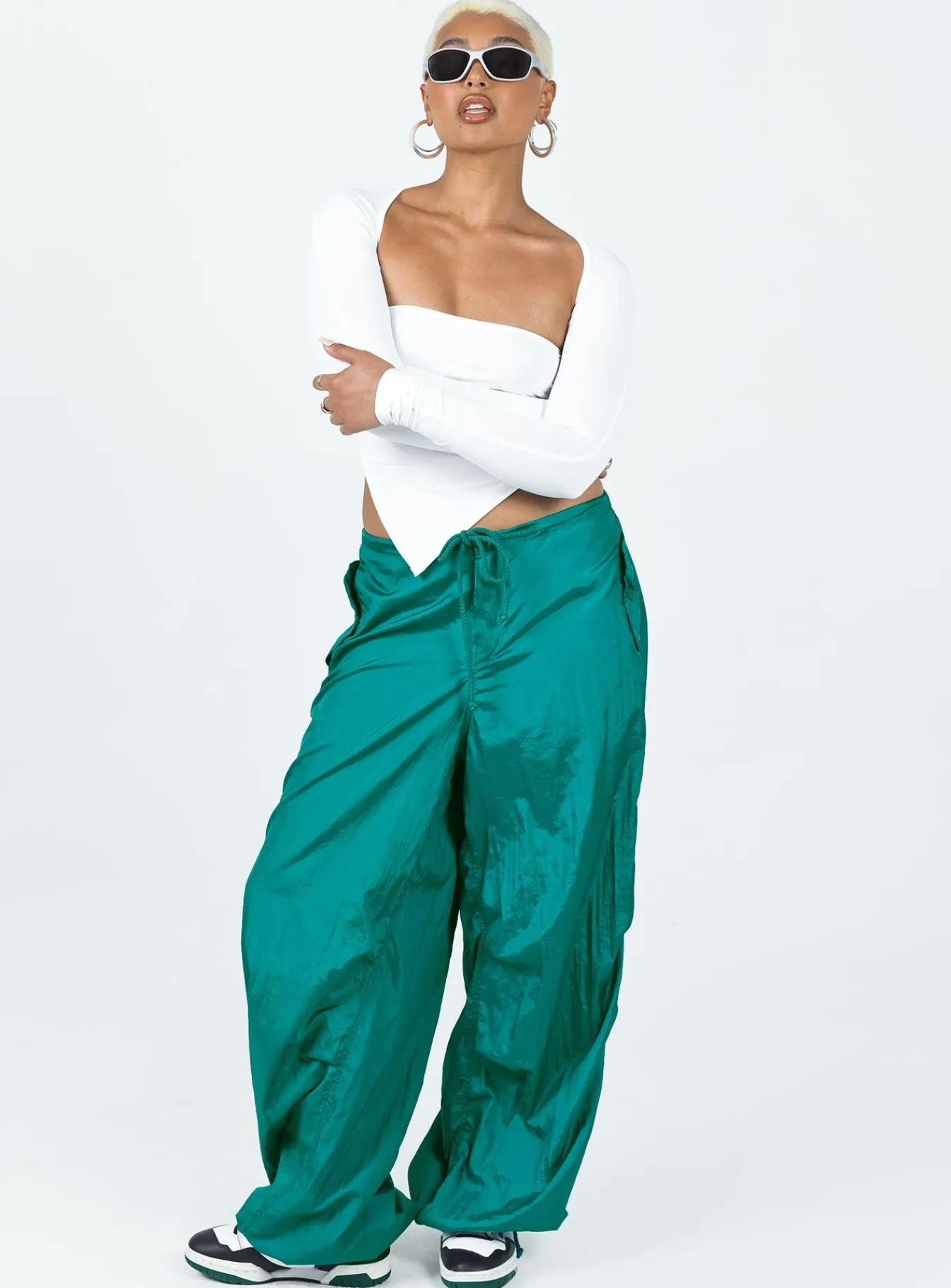 Princess Polly Motel Chute Trousers Teal Best Sale