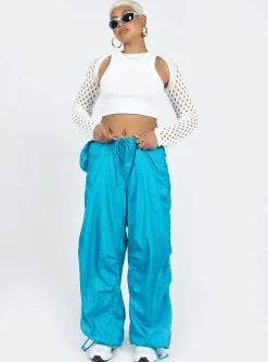 Princess Polly Motel Chute Trousers  Blue New