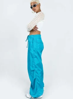 Princess Polly Motel Chute Trousers  Blue New