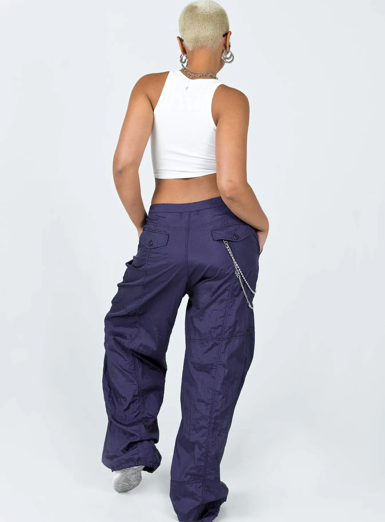 Princess Polly Motel Chute Trousers Navy Cheap