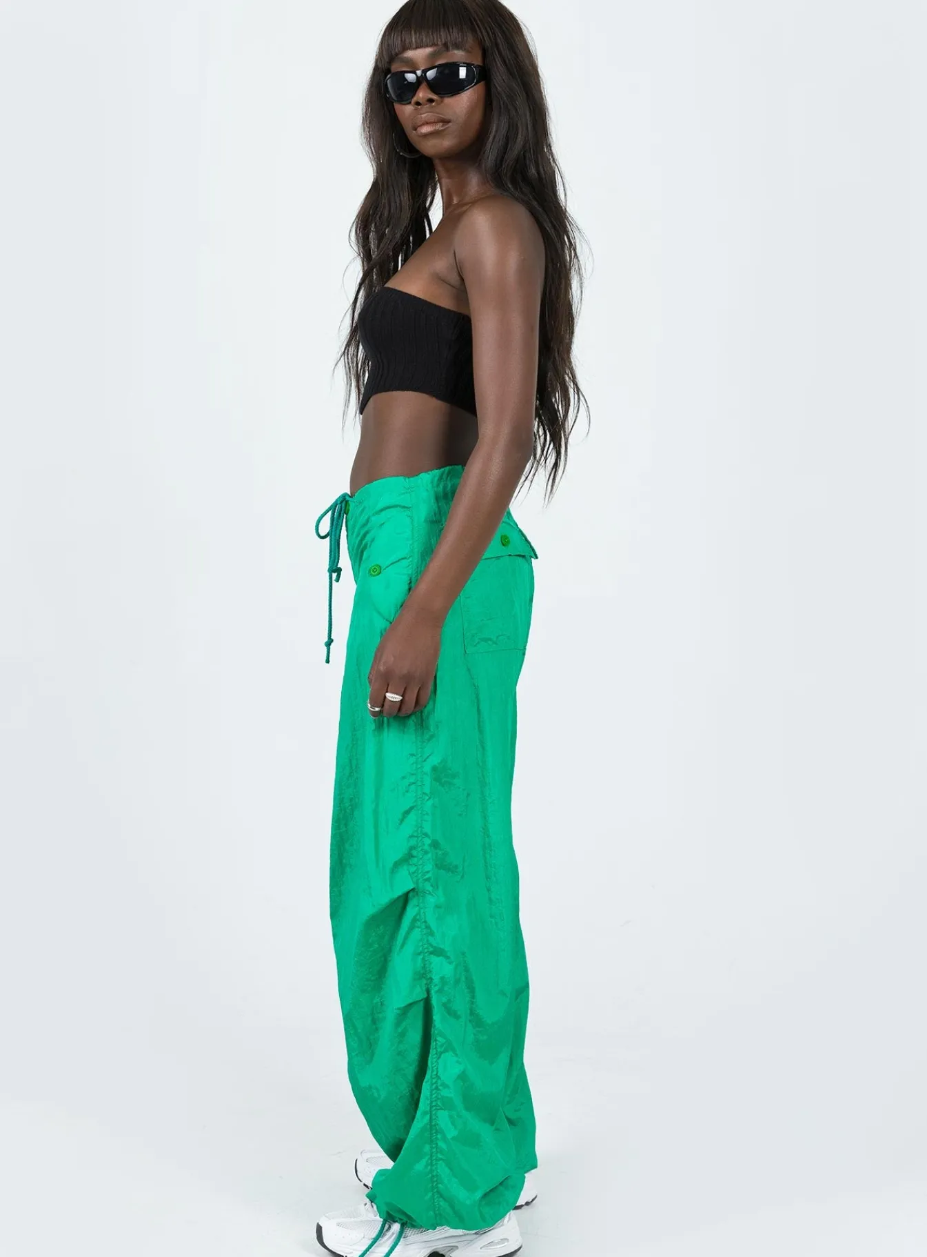 Princess Polly Motel Chute Trousers Green Cheap