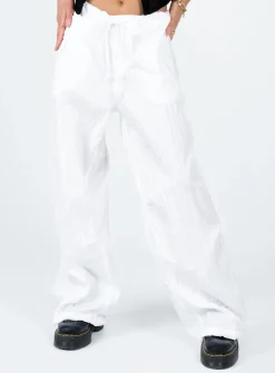 Princess Polly Motel Chute Trousers Ivory   Off White Hot