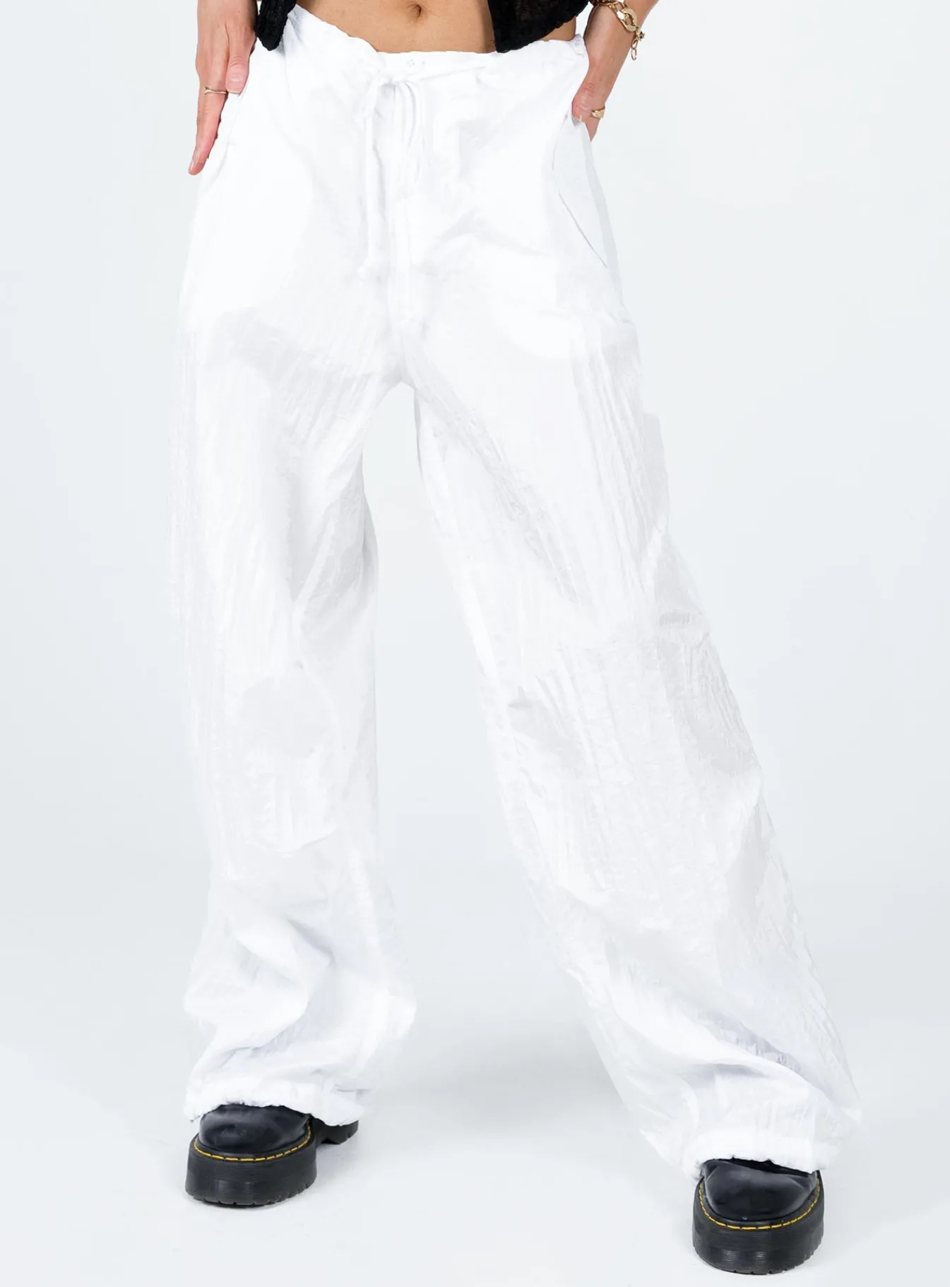 Princess Polly Motel Chute Trousers Ivory Off White Hot