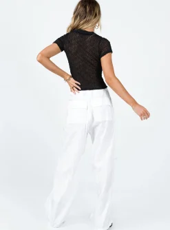 Princess Polly Motel Chute Trousers Ivory Off White Hot