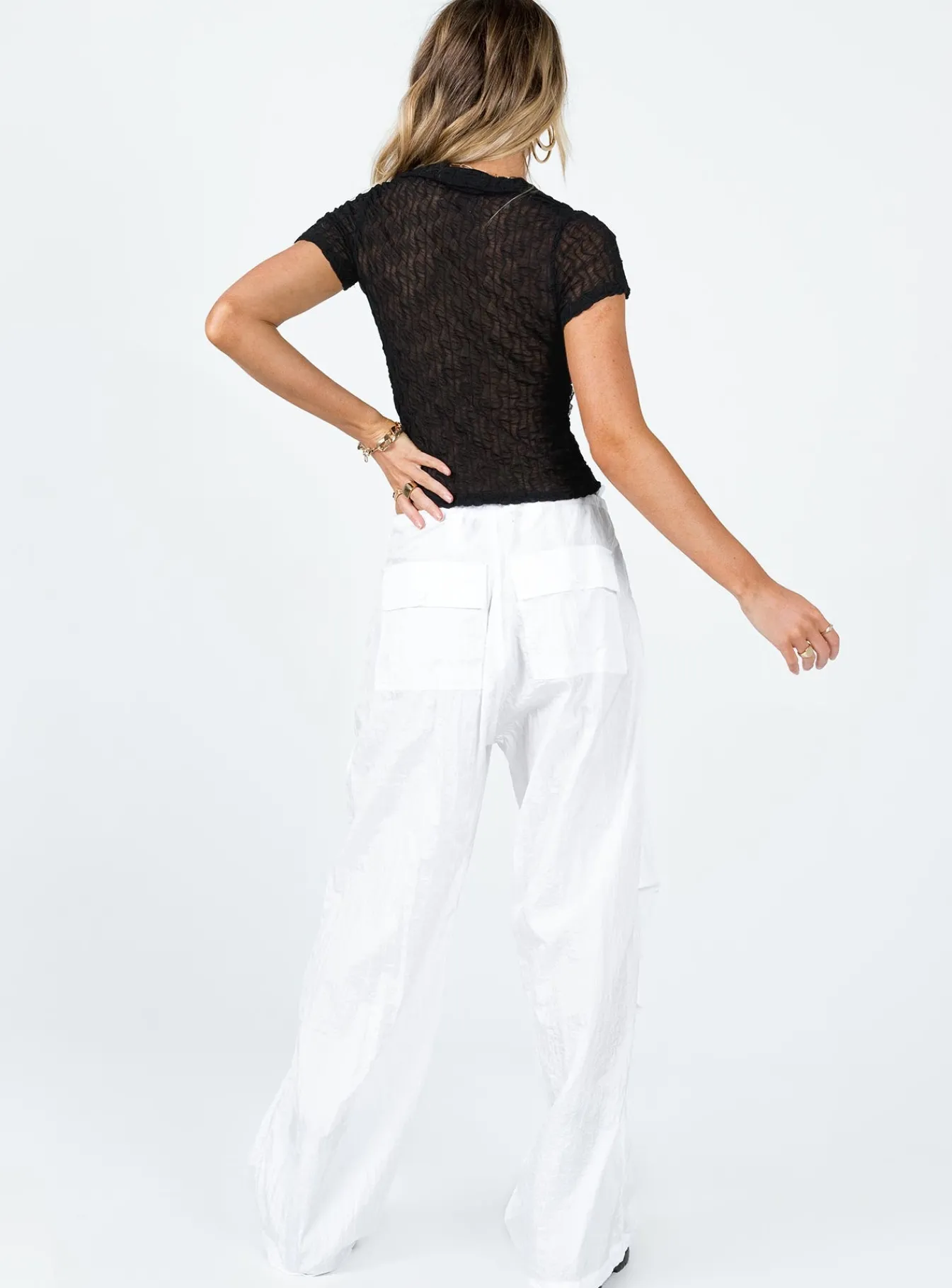 Princess Polly Motel Chute Trousers Ivory Off White Hot