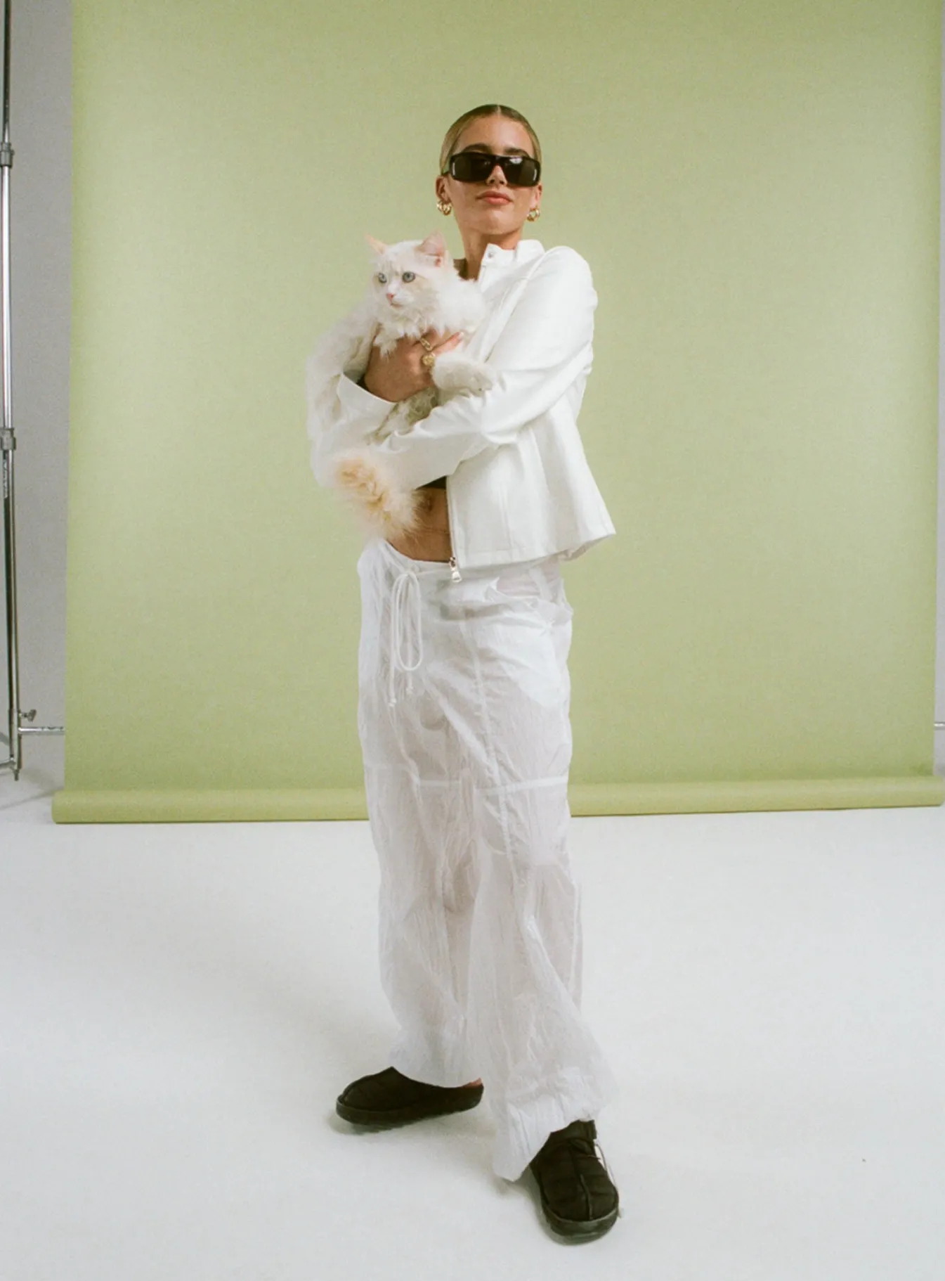 Princess Polly Motel Chute Trousers Ivory Off White Hot