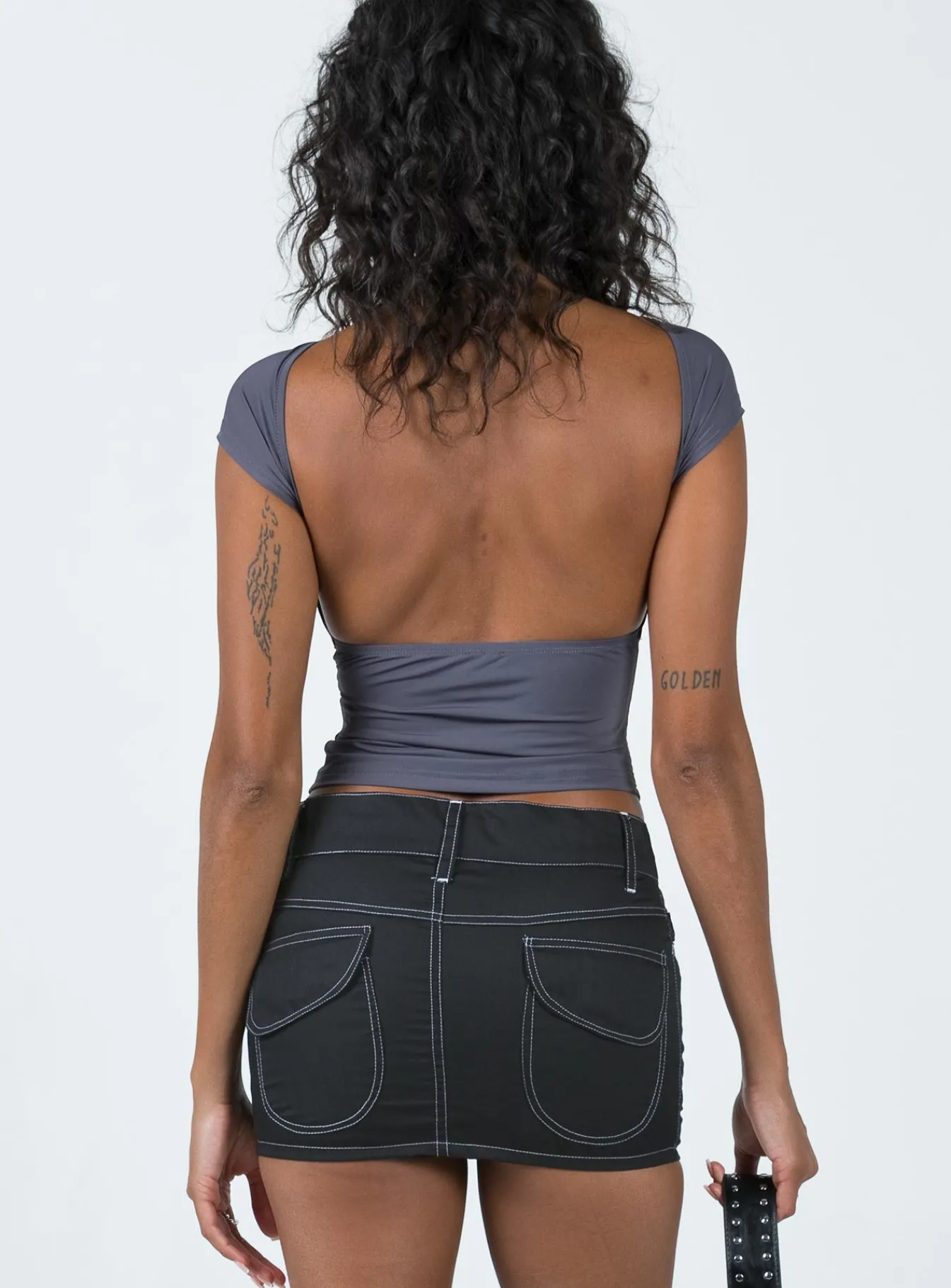 Princess Polly Motel Dipta Skirt/ White Black Discount