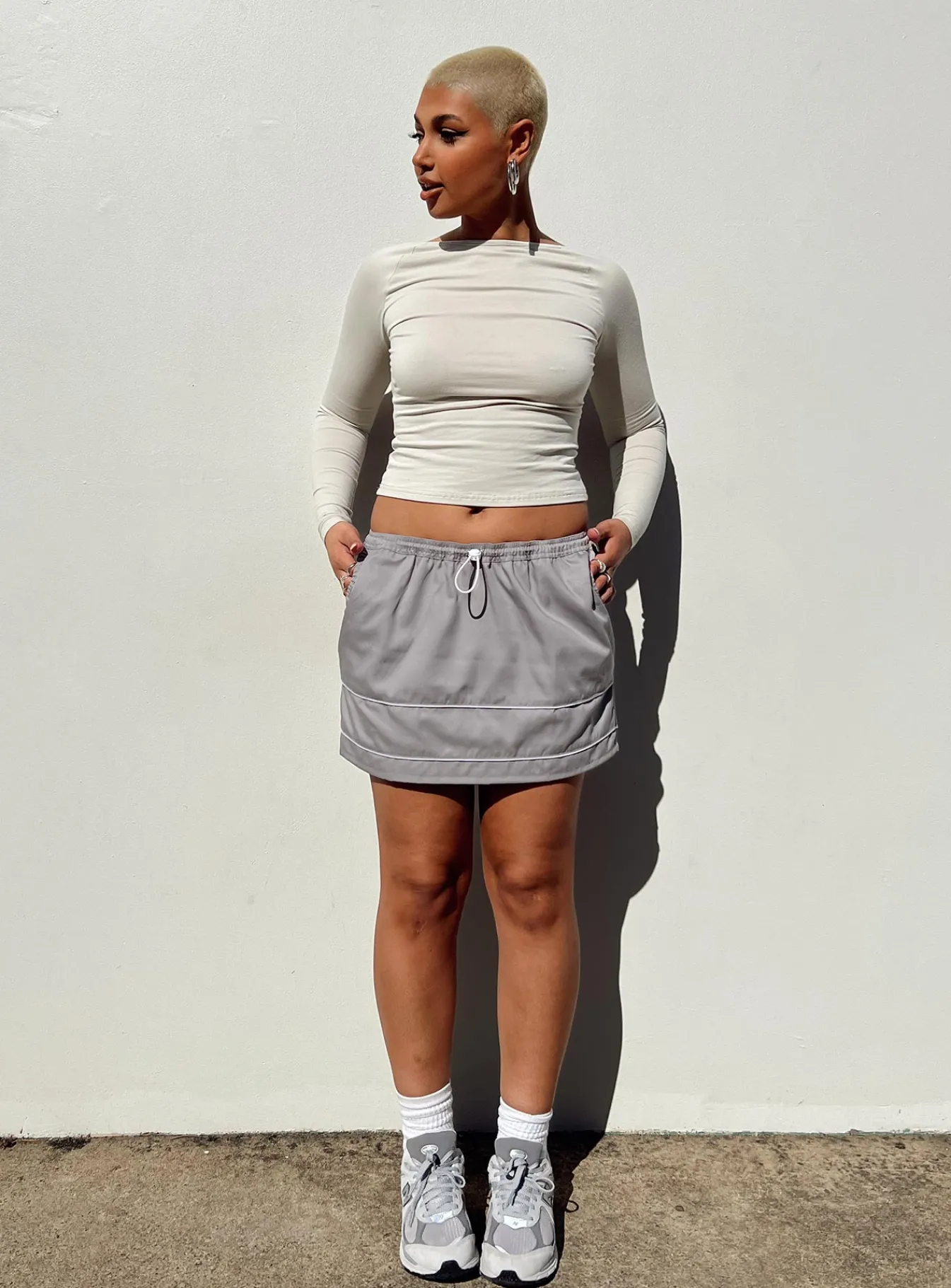 Princess Polly Motel Eichi Skirt Silver Hot