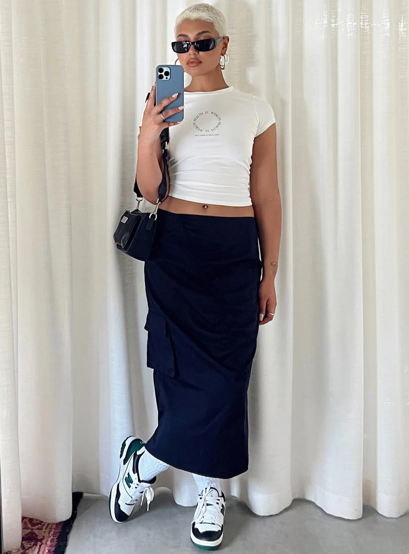 Princess Polly Motel Enore Skirt Navy Fashion