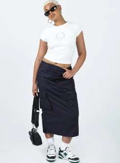 Princess Polly Motel Enore Skirt Navy Fashion