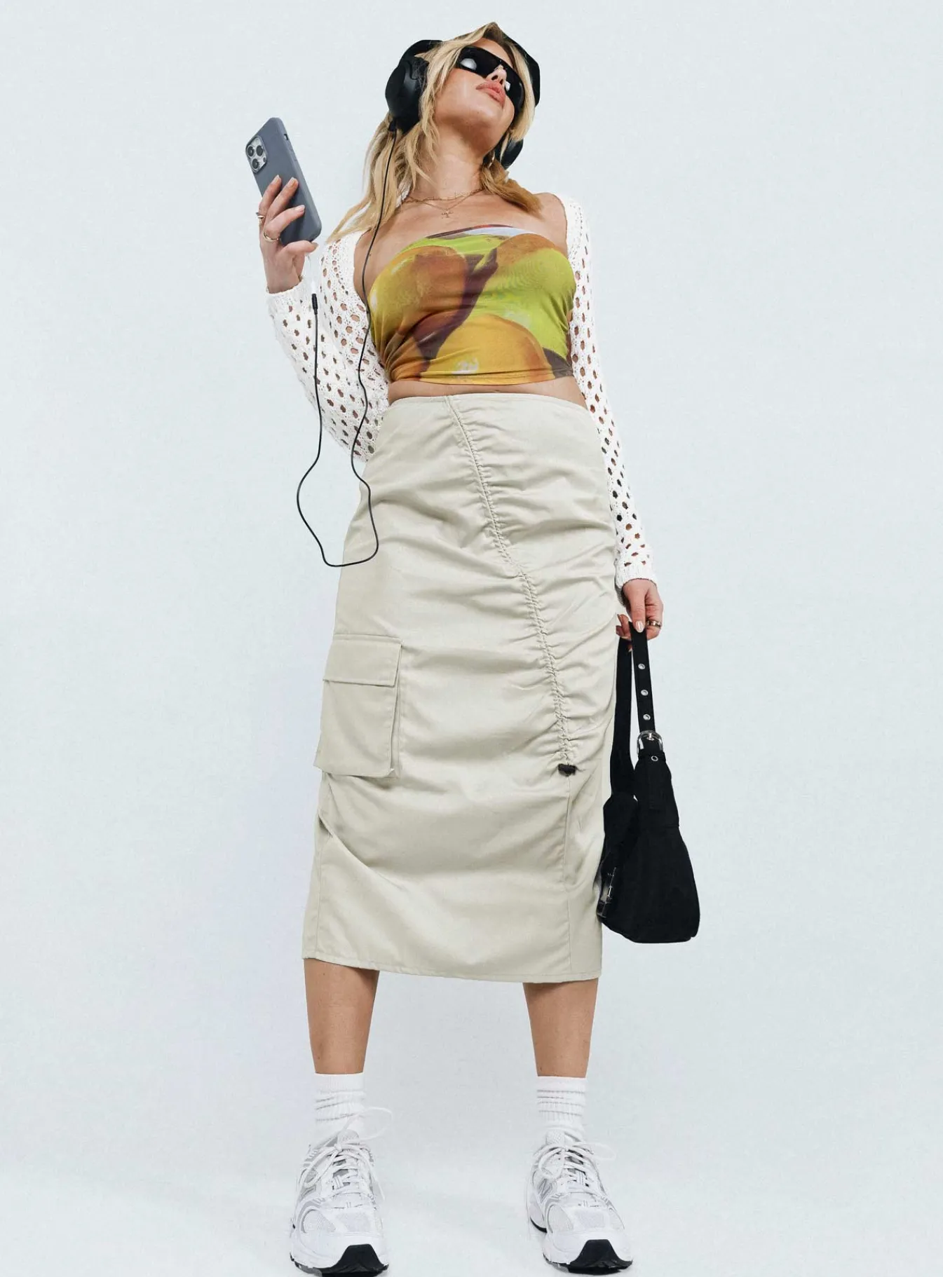 Princess Polly Motel Enore Skirt Oat Sale