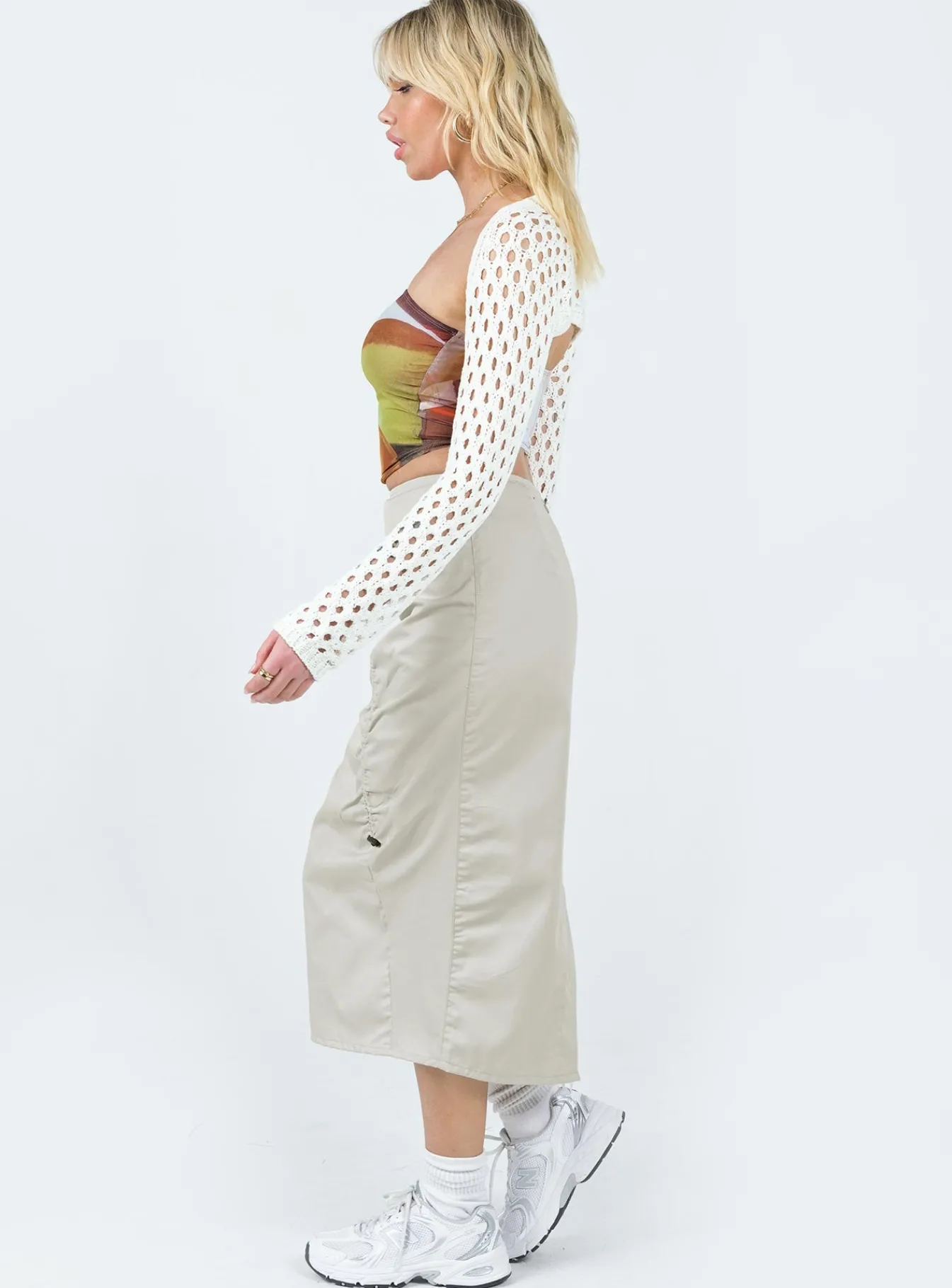 Princess Polly Motel Enore Skirt Oat Sale