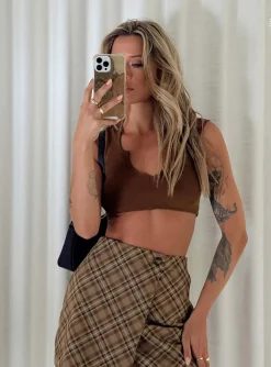 Princess Polly Motel Guanna Top  Brown Store
