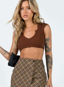 Princess Polly Motel Guanna Top  Brown Store