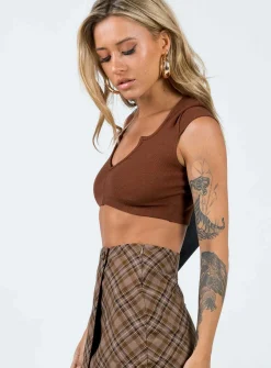 Princess Polly Motel Guanna Top  Brown Store