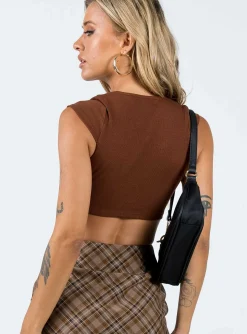 Princess Polly Motel Guanna Top  Brown Store