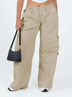 Princess Polly Motel Hansa Trouser Panama Ecru   Cream Outlet