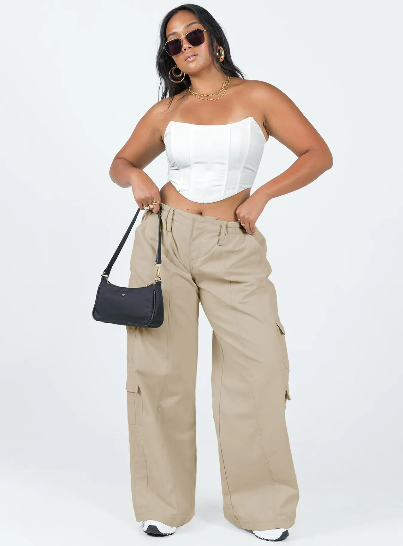 Princess Polly Motel Hansa Trouser Panama Ecru Cream Outlet