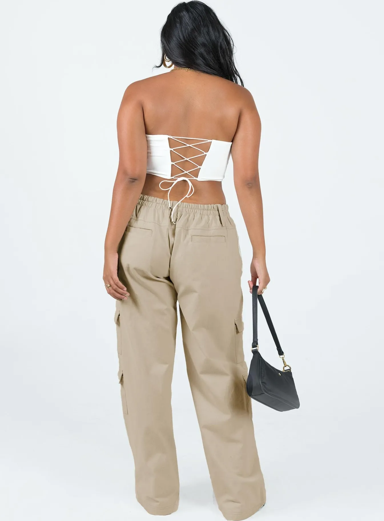 Princess Polly Motel Hansa Trouser Panama Ecru Cream Outlet