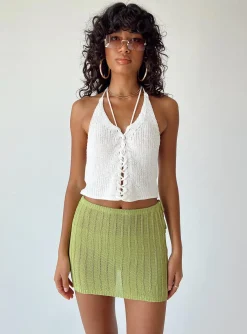 Princess Polly Motel Juna Skirt  Lime Cheap