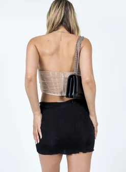 Princess Polly Motel Manchi Skirt  Black Clearance
