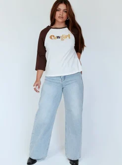 Princess Polly Motel Nexo Tee Cowgirl Brown   White / Brown Outlet