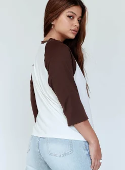 Princess Polly Motel Nexo Tee Cowgirl Brown   White / Brown Outlet