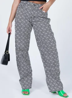 Princess Polly Motel Parallel Jeans Optic Square  Black / White Hot