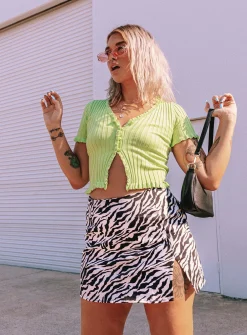 Princess Polly Motel Pelmet Skirt 90'S Zebra Black &Amp; White Black & White Clearance